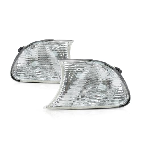 For 2000 BMW 323i Pair Park/Signal Lights Driver and Passenger Side park/signal/marker combo; for Coupe/Convertible; w/white lens; E46 BM2520108 BM2521108