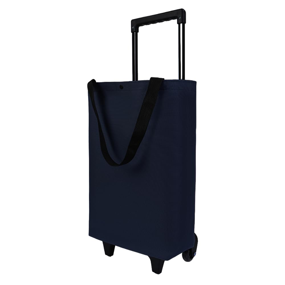 Rolling Shopping Bag, Small Collapsible Shopping Cart (XBlue8)