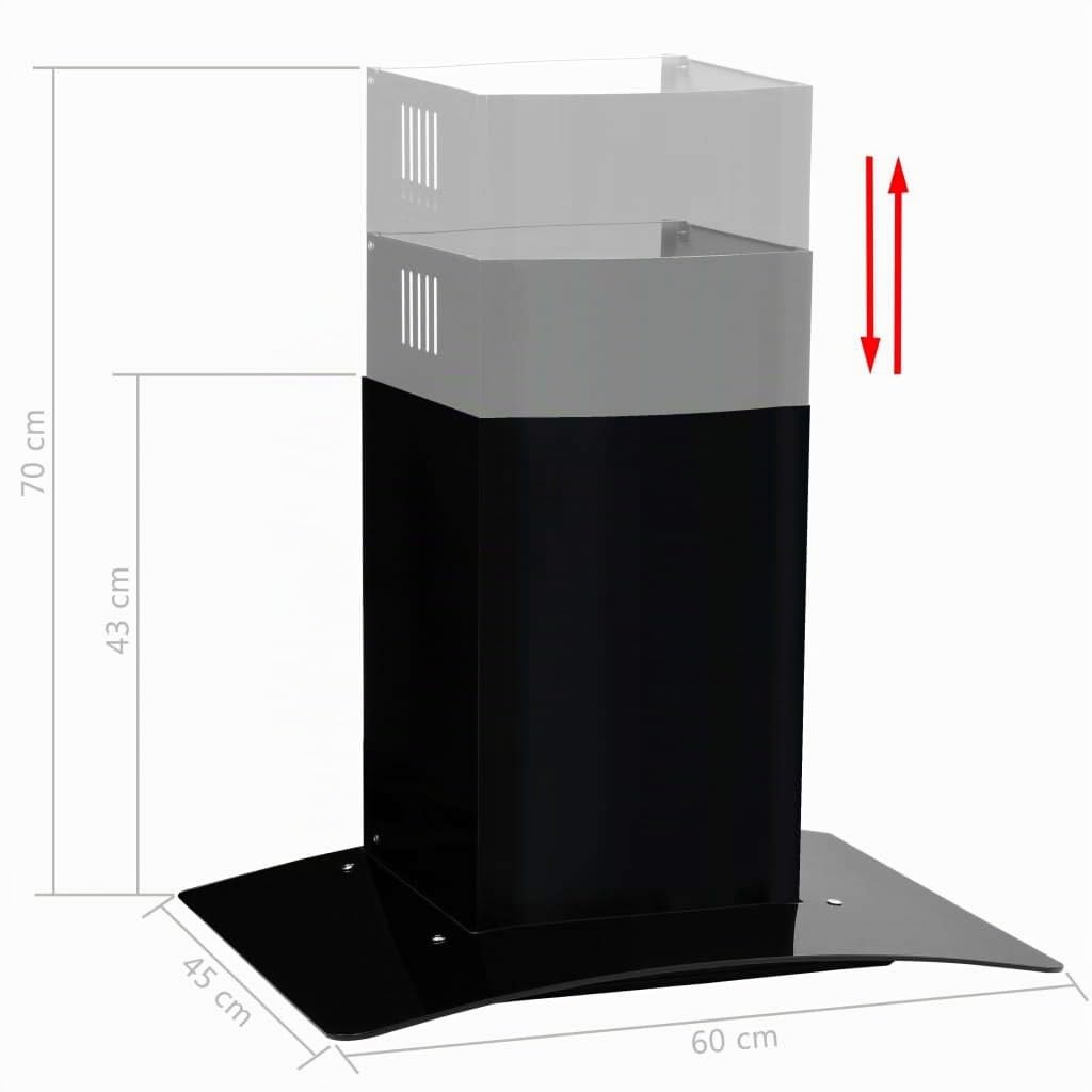 Festnight Cappa Aspirante a Muro da Cucina in Acciaio Inox 756 m³/h 60 cm Nera,Cappa Aspirante da Parete in Acciaio Inossidabile 60 cm