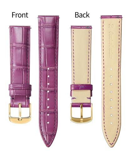 Image of BINLUN Leather Watch Band Genuine Calfskin Replacement Watch Strap Quick Release Crocodile Pattern 10 Colors 13 Sizes for Men Women(10mm,12mm,14mm,16mm,17mm,18mm,19mm,20mm,21mm,22mm,23mm,24mm)