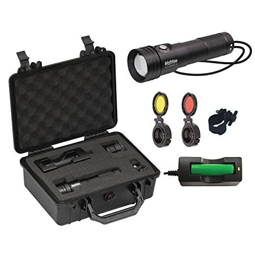 Bigblue AL 1300 Lumen Wide Beam Dive Light with Tail Switch (AL1300WPT) with Hard Case
