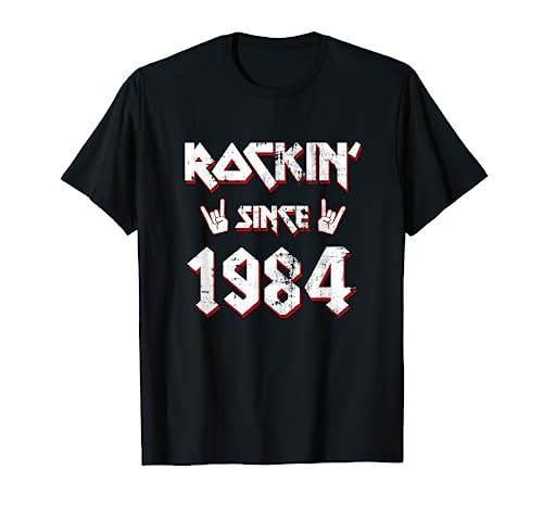 Rockin Desde 1984 Regalos De Cumpleaños 38 Años Hard Rock Camiseta