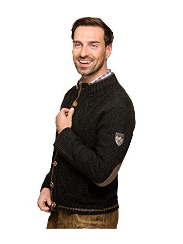 Stockerpoint Herren Anton Trachtenstrickjacke, anthrazit, 54