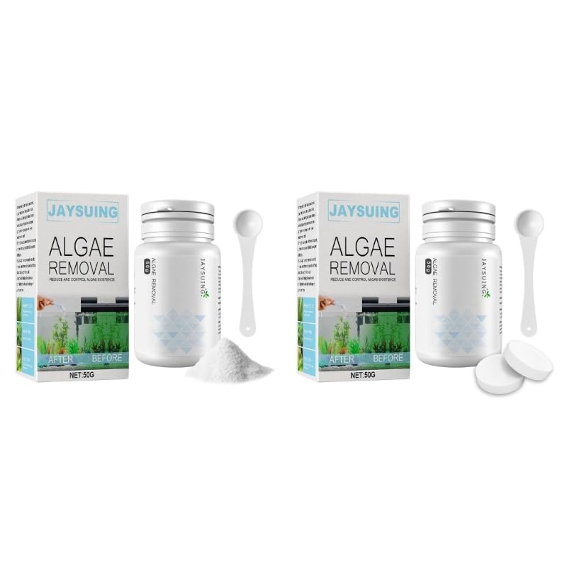 50g Algae Removal Agent With Spoon Tanks Moss Remover Aquarium Fish Tanks Pond Cleaner Sludge Destroyers Water Cleaning