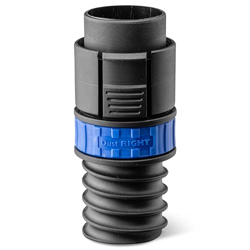 Dust Right Click Connect Hose Adapter for Flexiport 3’-12’ Expandable Pipe - Quick Connect Coupler w/A Vent Collar - Compatible Heavy Duty Hose Fitting for Adding Click-in, Click-out Functionality