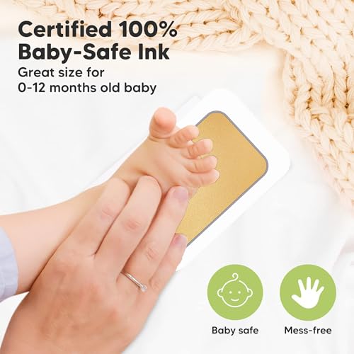CXAFQ Golden Baby Leave in Stamping Clay, Beautiful Baby Handprint Kit & Footprint for Newborn Girls and Boys, Unique Baby Shower Gifts Set for Registry, Memorable Keepsake Box Decorations - Image 3