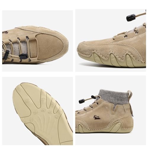 FAIRSOMA Men's Handmade Suede High Top Ankle Chukka Boots,Retro Lightweight Outdoor Shoes for Hiking & Camping All Season Comfort Driving Shoes2