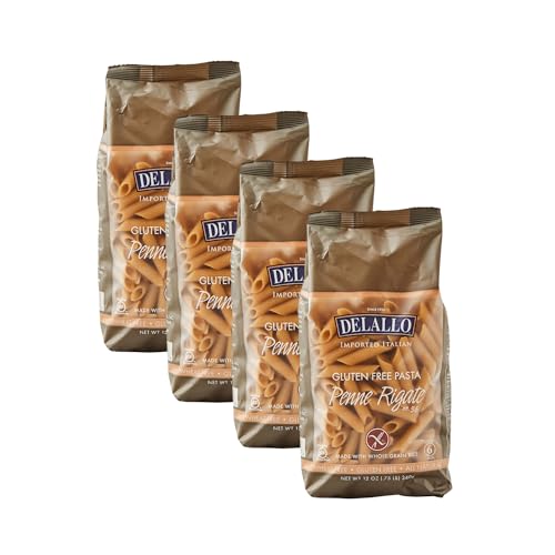 DeLallo Gluten-Free Brown Rice Penne Pasta, Non-GMO, Made in Italy,