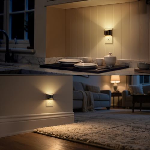 Image of DORESshop LED Night Light[4 Pack], Night Lights Plug into Wall, 3 Mode Plug in Night Light with Motion Sensor, Dusk to Dawn Sensor, Nightlights for Adults, Bedroom, Bathroom, Hallway
