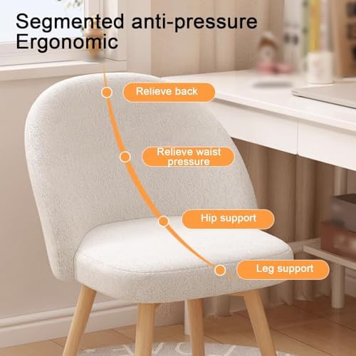 Modern Swivel Makeup Chair with Backrest - Solid Wood Support, Stylish Beauty Salon & Home Office Furniture, Versatile Leisure Chair for Makeup & Task Use