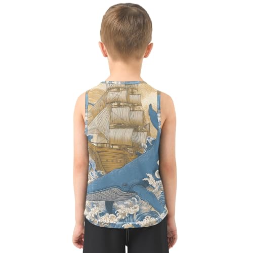 Boys' Tank Top Shirt Whale Boat Bird Sleeveless T-Shirts3