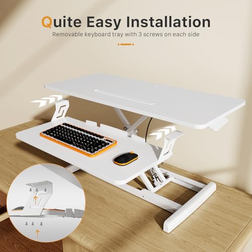 Image of JOY worker 35 inch Standing Desk Converter, Height Adjustable Stand Up Riser