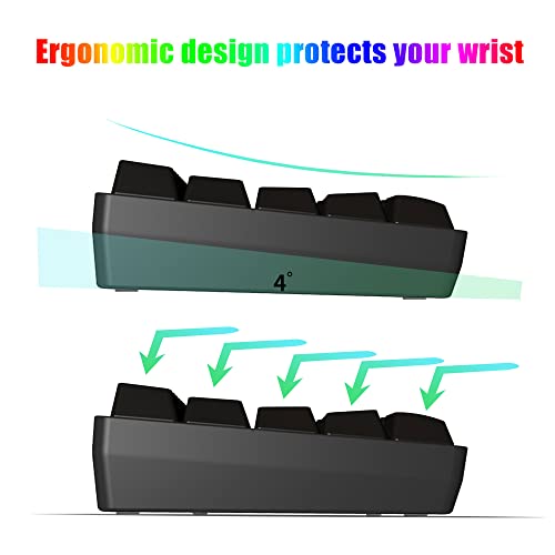 Dgg K60 61 Keys Rgb Backlit 60% Wired Gaming Keyboard, Ergonomic Waterproof Mini Compact 60 Percent Mechanical Feeling Keyboard, For Pc Mac Ps4 Xbox Gamer, Typist, Travel #TOP6