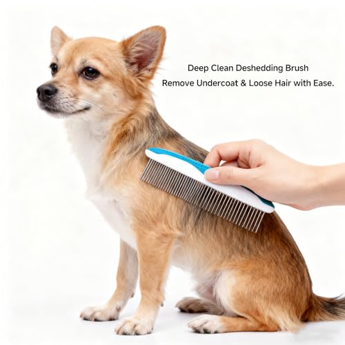 Image of NVNAN 5-Piece Pet Grooming Kit with Deshedding Rake for dogs and cats