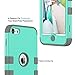 ULAK iPod Touch 7th Generation Case, iPod Touch 6th Generation Case, Heavy Duty High Impact Shockproof Protective Silicone Rugged Cover for iPod Touch 5/6/7 (Mint Gray)