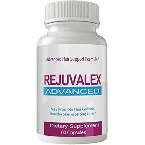 Rejuvalex Advanced Hair Growth Formula - Unique Supplement with Vitamins and Minerals with Biotin - Gluten Free 60 Capsules - Hair Lash Skin and Nails Extra Strength Formula Growth Booste Cover