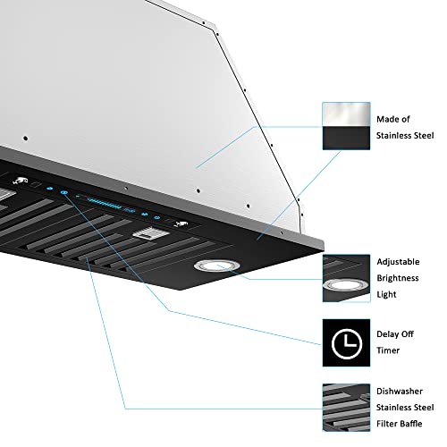 Iktch IKB01-30-BSS Inch Black Built-In/Insert Range Hood thumb #4