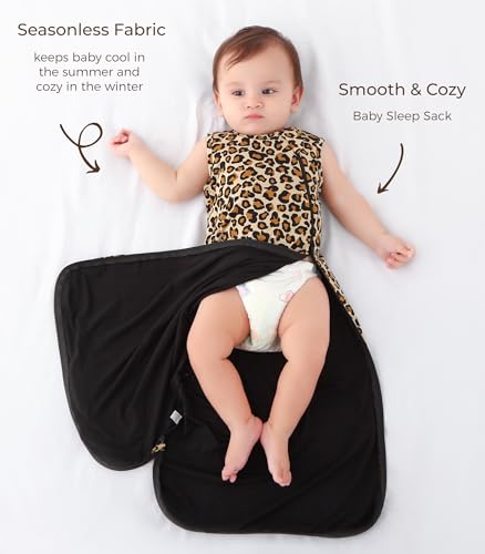 Image of Baby Sleep Sack Soft Wearable Blanket 2-Way Zipper Sleeping Bag for Girls Boys 0-3T, Viscose Made from Bamboo