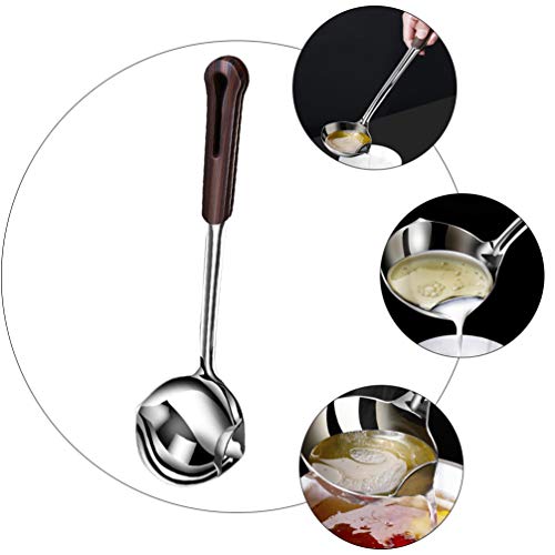 Yardwe 2PCS 304 Concha De Sopa De Aço Inoxidável Colheres Colheres de Separadores de Óleo Filtro de