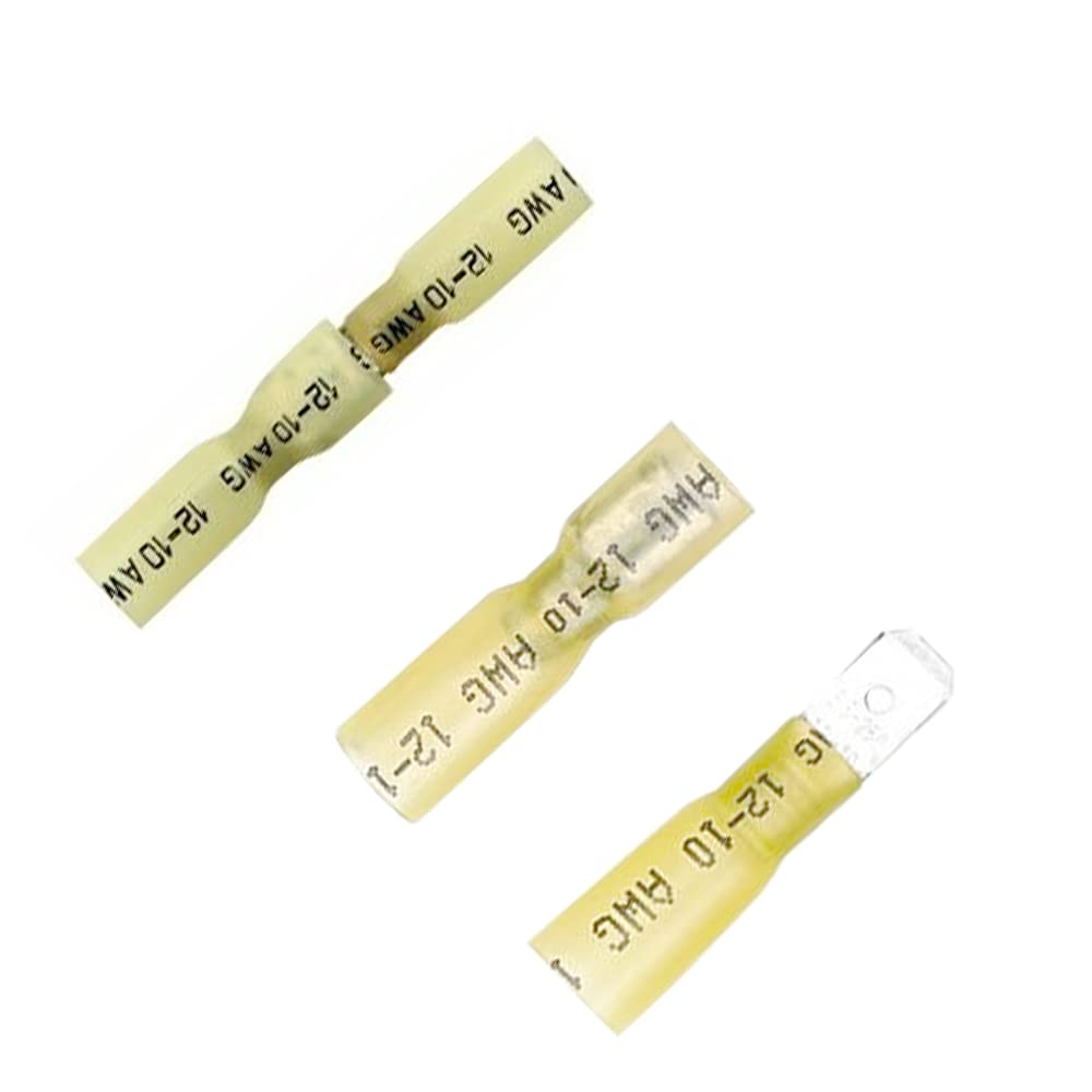 100PCS 12-10 AWG Insulated Spade Terminal Connectors - Male/Female Wire Crimp Connectors, Yellow, For Automotive & Home Wiring