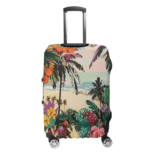 Tropical Floral Pattern Luggage Cover Personalization Suitcase Covers Protector Elastic Washable Baggage Cover Anti-Scratch For Traveling, Aircraft Consignment M4