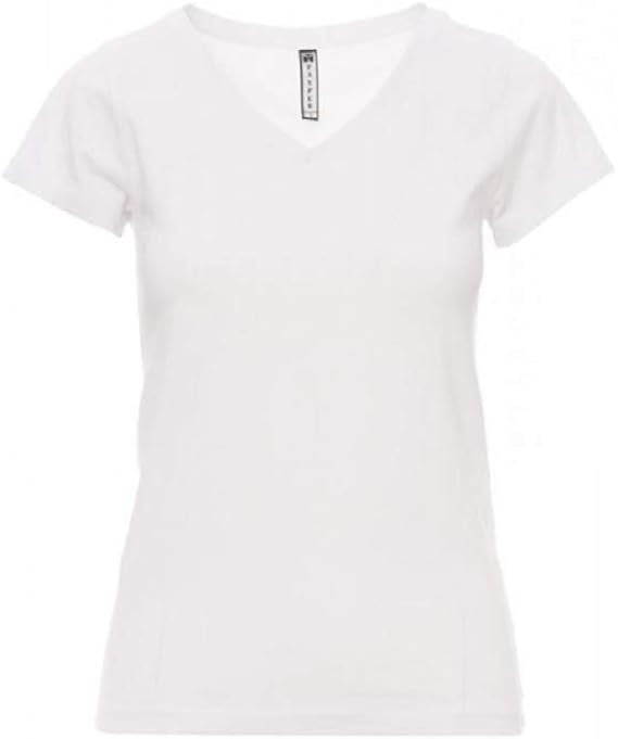 PAYPER Fencer T-Shirt Maglia a Manica Corta Sfiancata da Donna 100% Cotone  Collo a V (Bianco, XL) : Amazon.it: Abbigliamento