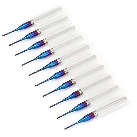 10 sztuk frezy trzpieniowe z węglika wolframu Nano Blue Coat, frezy CNC 1/8 cala (0,8 mm)