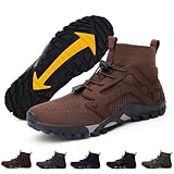 Zapatillas de Senderismo al Aire Libre for Hombre, Botas de Senderismo de caña Alta, Antideslizantes, Zapatos de Escalada for Acampar al Aire Libre, Zapatillas de Deporte(Coffee,39 EU)