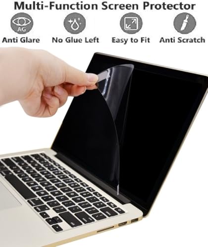 Image of Anjo 6 in 1 Combo 14 Inch With 16:10 Aspect Ratios Laptop Screen Protector, KeySkin, Body Lamination Trackpad & Lid (Transparent), Mouse Pad & Cleaner
