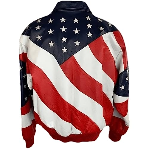 Yolo Jackets Mens USA Independence Day Michael Wheremi Hoban American Flag Motorcycle Biker Leather Jacket Men