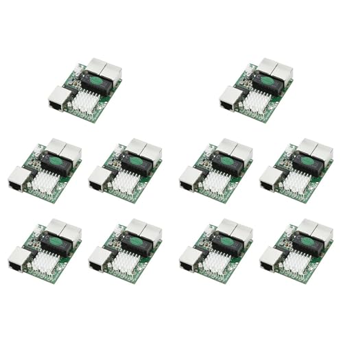 Répartiteur de réseau alimenté 1000M trois ports RJ45 module commutateur industriel 10 pièces