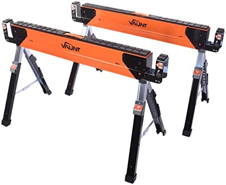 Vaunt Heavy Duty Adjustable Height Saw Horse Twin Pack