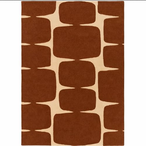 Chula Vista Handmade Wool Area Rug, Modern Geometric Block Pattern Rug, Hand Tufted Soft Indoor Carpet for Living Room, Bedroom, Office, Contemporary Decorative Rug