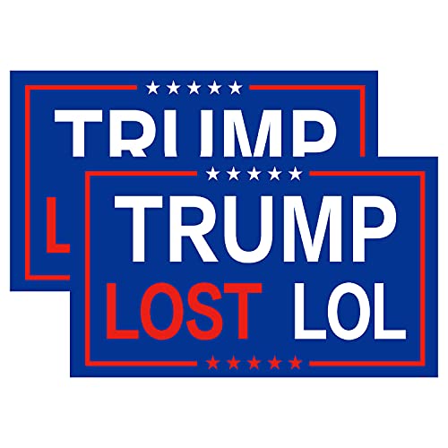 Trump Lost LOL Reflective Bumper Sticker Decal,Anti Trump Decal-Trump Lost LOL Decals for Laptop Truck Car Bumper Window Décor Waterproof Decal Car Décoration 6 ×4 (2 Pack)