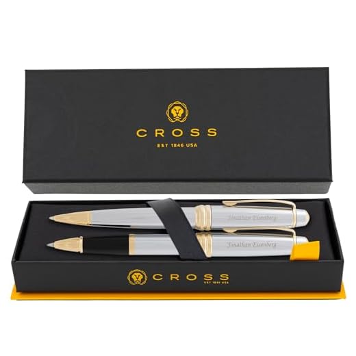 Dayspring Pens Cross Pen Set | Personalized Cross Bailey Medalist Rollerball and Ballpoint Gift Pen Set. Custom Engraved Fast Case Included.