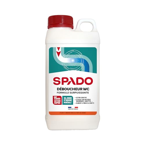 SPADO - Déboucheur WC microbilles - 2 en 1 - Dissout les matières organiques & fibres végétales...