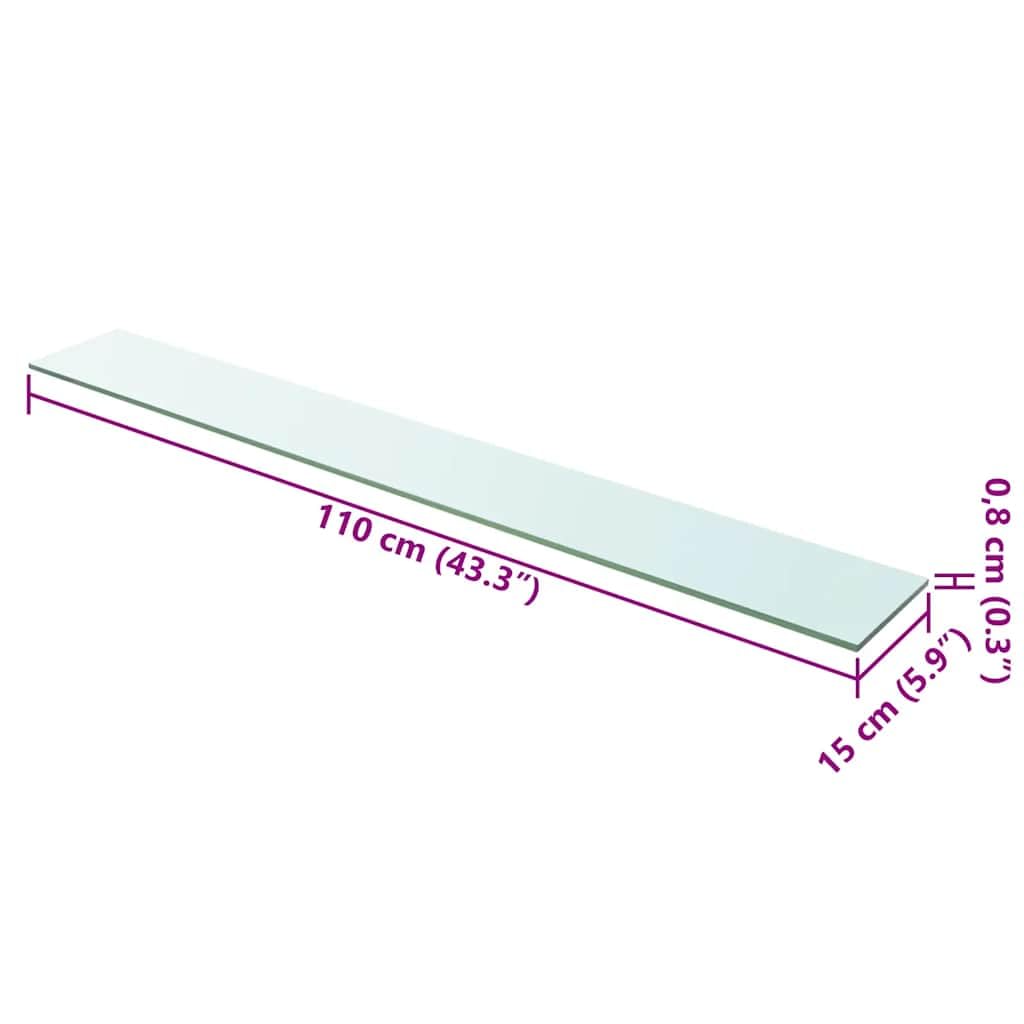 Générique Panel ze szkła hartowanego na ścianę z listwami, przezroczysta półka ścienna 110 x 15 cm, nośność 15 kg, idealny do domu i sklepu
