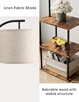 Floor Lamp with Table,Night Stand Lamp,End Side Table for Living Room Brown — image 2