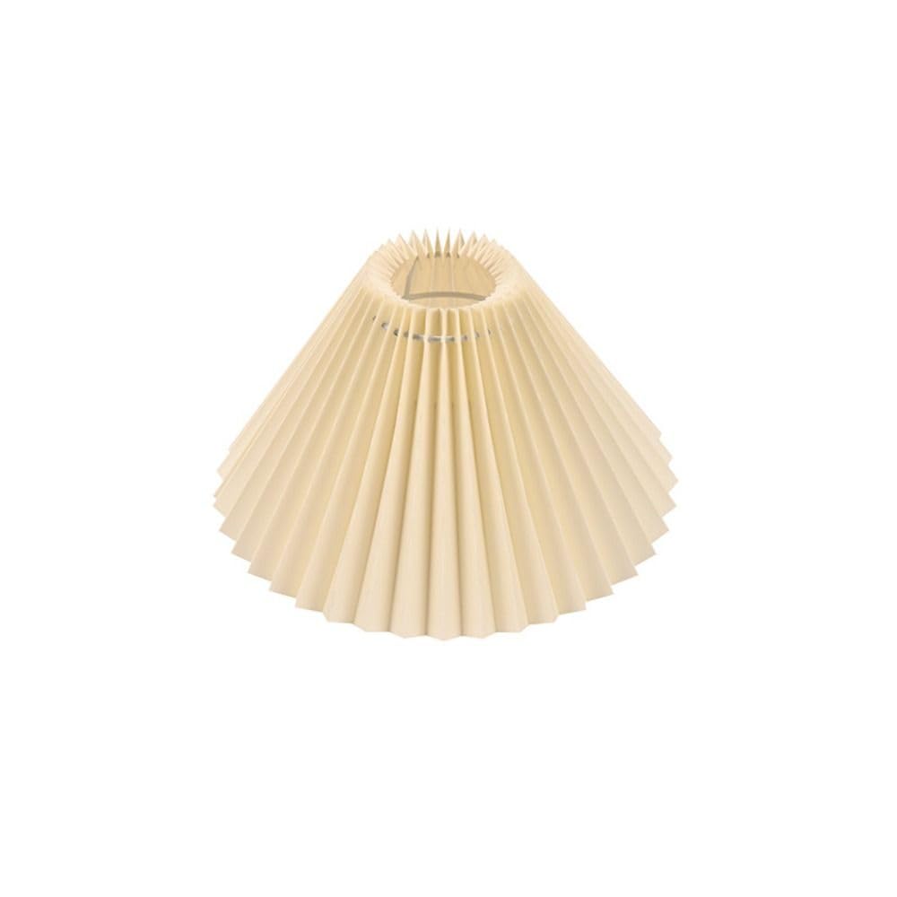 Cubierta protectora de lona plisada vintage para lámparas de mesa y techo, moderna, accesorios de iluminación E27 (beige)