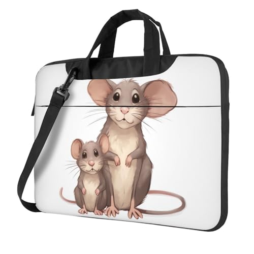 Sac à bandoulière pour ordinateur portable à motif rats sacoche de transport