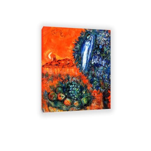 Arbre bleu impression sur toile giclée tableau abstrait 80x105cm cadre interne