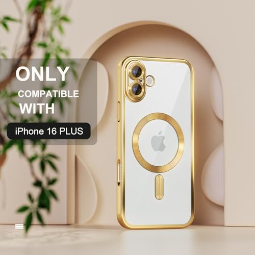 Image of Misea Magnetic for iPhone 16 Plus Case Compatible with MagSafe Gold