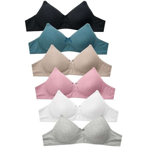 Image of Mamia Women's Basic Plain Bras, Pack of 6