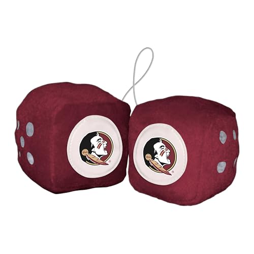FANMATS 32009 Florida State Team Color Fuzzy Dice Décor 3" Set