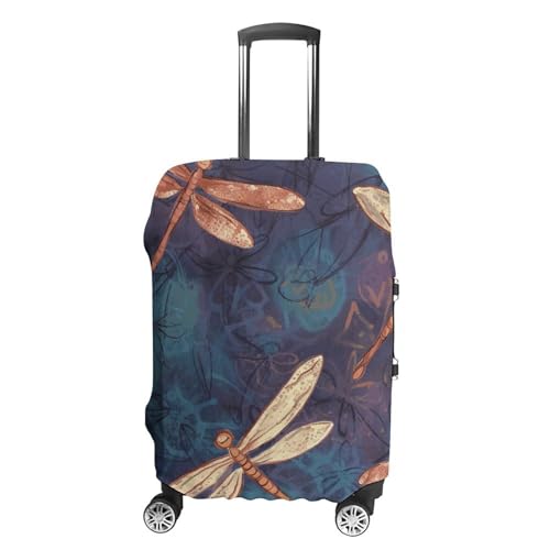 Hand Painted Dragonfly Printed Luggage Cover Protector, Fits 18-32 Inch Luggage
