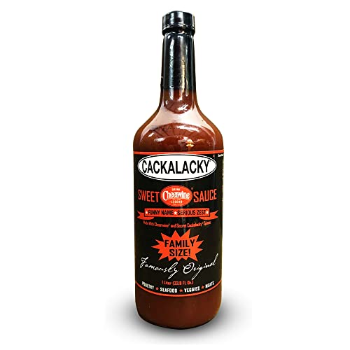 Cackalacky® Cheerwine® Sweet Sauce, 1 Liter Bottle, Sweet Tomato Based, Gourmet Dipping, Grilling And Marinade Barbecue Sauce Makes Great Ribs, Pork, Chicken, Wings And More - Made With Natural Herbs And Spices #TOP1