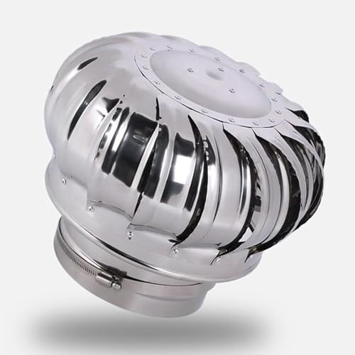 Sombrerete Giratorio para Chimenea, Acero Inoxidable 304, Ventilador Anti-Tiro descendente, Rejilla de ventilación Exterior Redonda, fácil de Instalar.