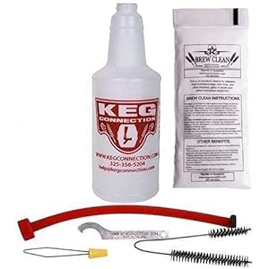 Kegconnection Kegerator Beer Line Cleaning Kit – Easy and Safe to Use Keg Cleaner – with Brew Clean Solution and More