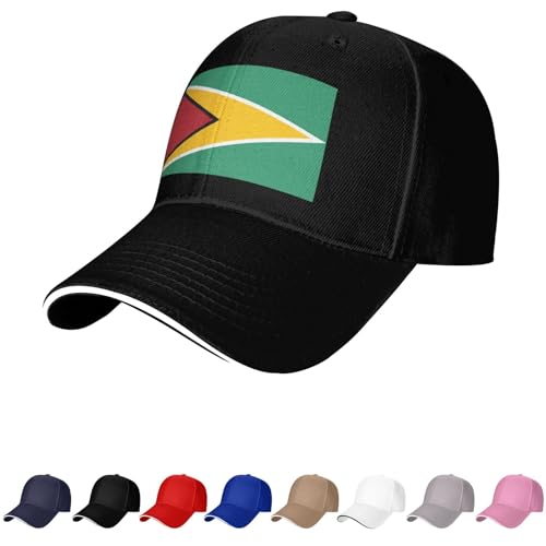 Casquette de baseball Guyana pour homme et femme, Noir , Taille unique