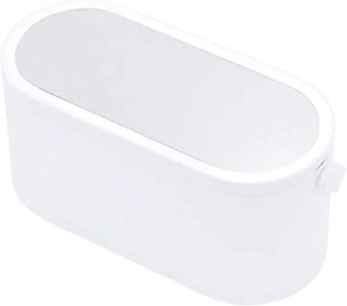 Portable LED Makeup Mirror with Storage Box, Touch Control Dimmable Light, Rotatable Stand & Rechargeable Cosmetic Organizer for Travel